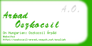 arpad oszkocsil business card