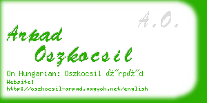 arpad oszkocsil business card